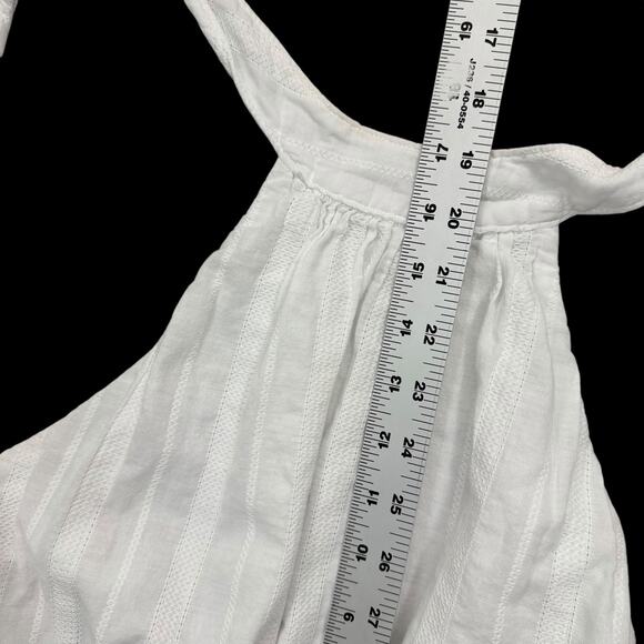Abercrombie & Fitch White Halter Crop Top Smocked Backless Womens Sz L - Picture 4 of 10